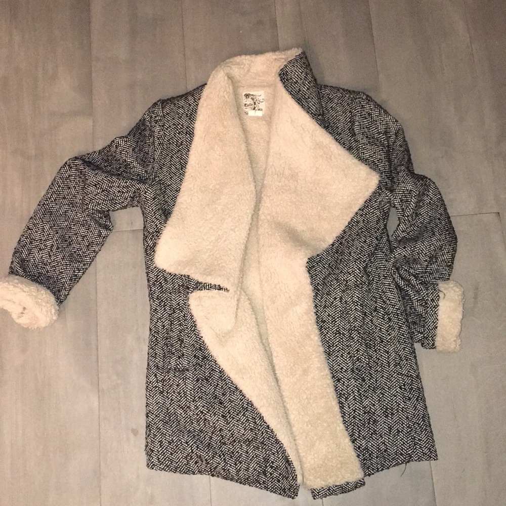 Tweed jacket with soft fleece lining
